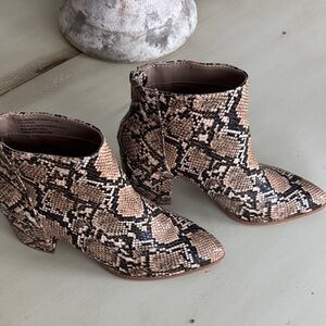 Steve Madden Snakeskin Pattern Ankle Booties